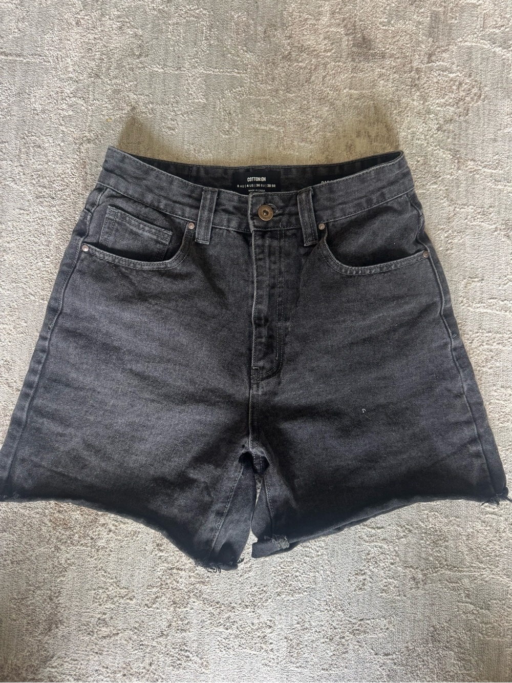 Cotton On Black High-Rise Denim Shorts